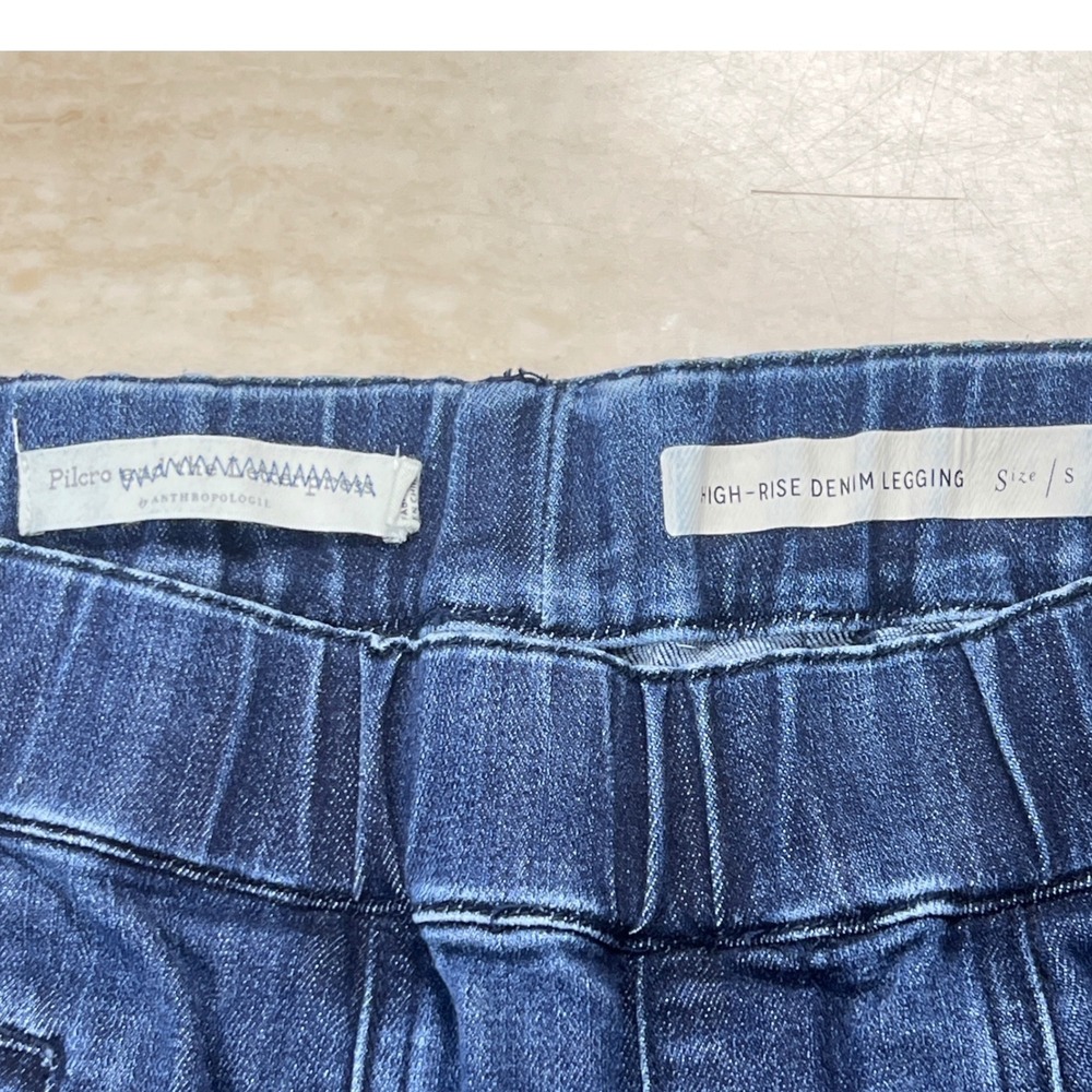 Pilcro Anthropologie High Rise Denim Legging Cargo Jeans Dark Wash Small A36 - Picture 2 of 14